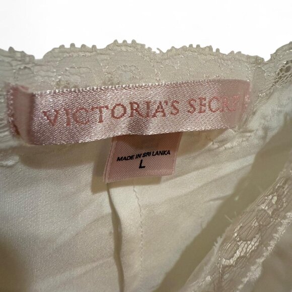 Vintage Women's Y2K White Cream Victoria's Secret Bridal Lace Trim Slip Sz L - Picture 2 of 4